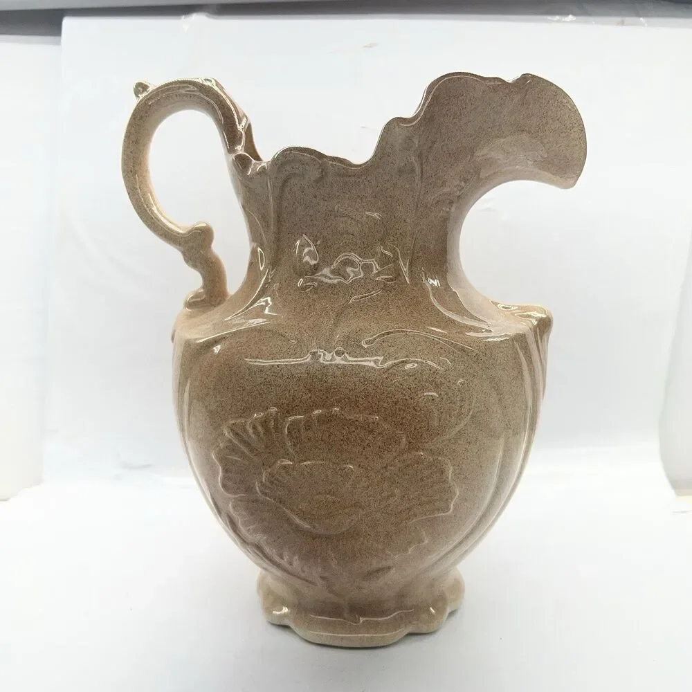1940s Ceramic Arnels Pink Shabby Chic / Victorian / French Country Pitcher 11.5